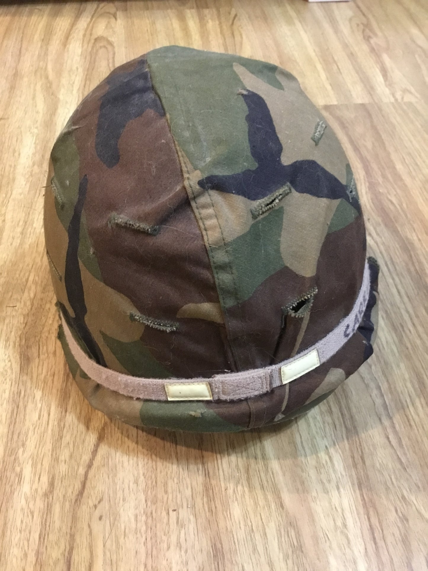 U.S. M1 Helmet with liner and woodland cover