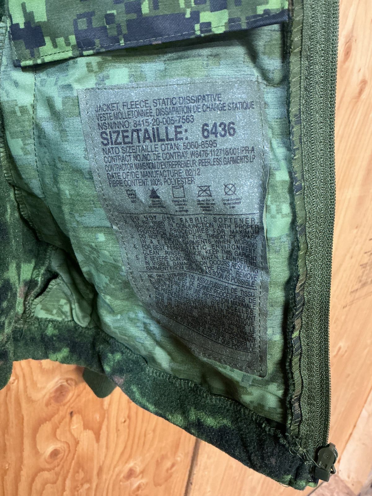 Canadian Forces Cadpat Polar Fleece Jacket  Small Short or 67/36