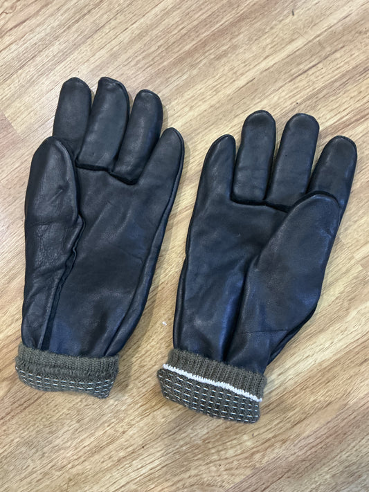 Vintage Canadian Forces Leather Work Gloves with Wool Removeable Liner Large