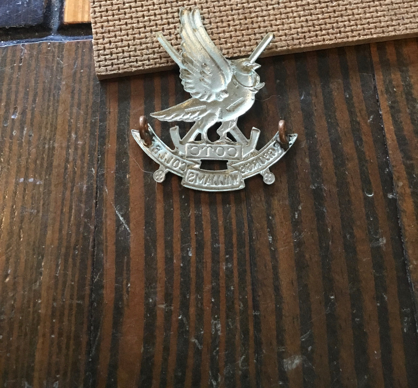 Canada) Sir George William’s College Canadian Officer Training Corps – White Metal Collar Badge