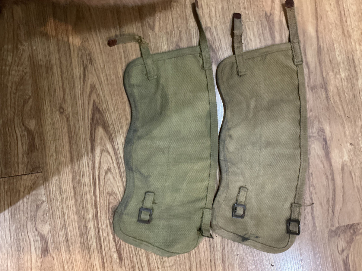 Pair WW11  Canadian Canvas  Gaiters  Dated 1945