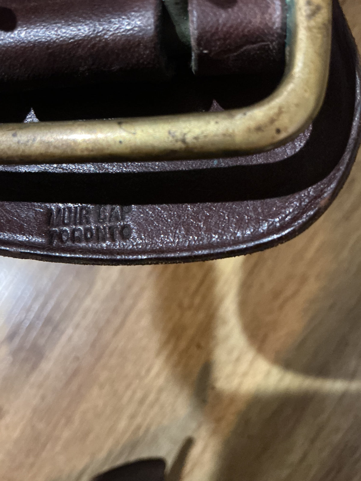 Early Leather Sam Brown Belt with shoulder strap, brass fittings