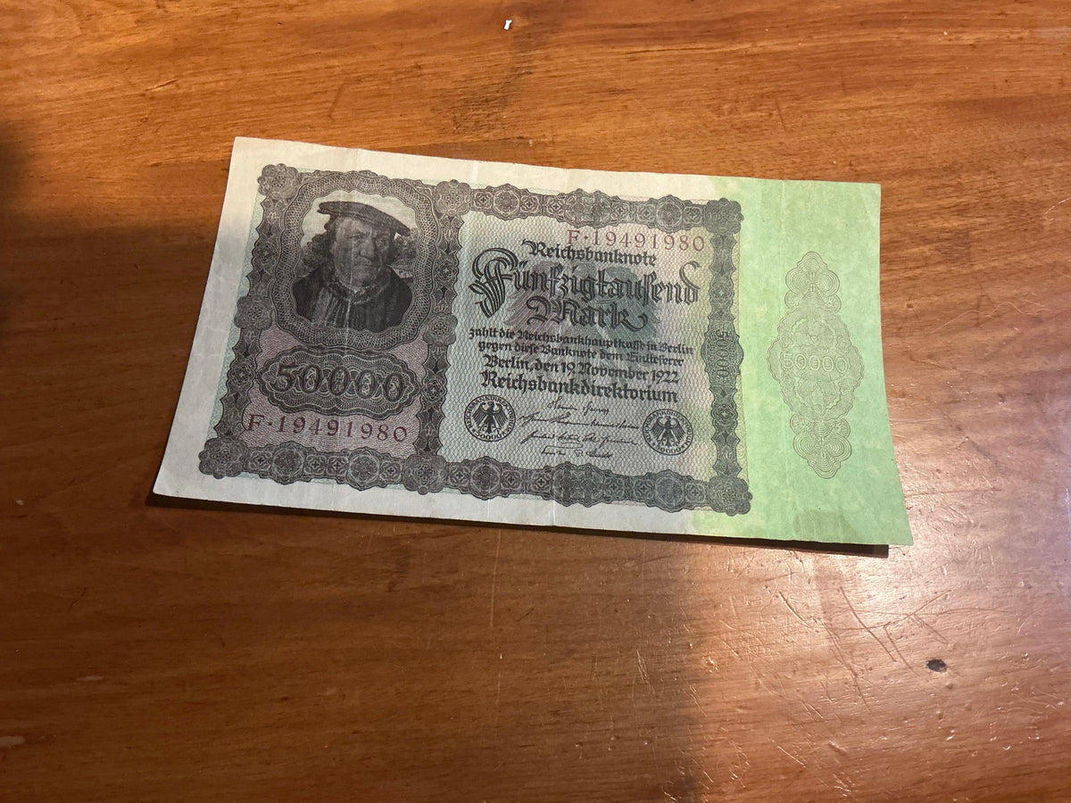 1922 Germany 50,000 Mark Banknote - Reichsbanknote