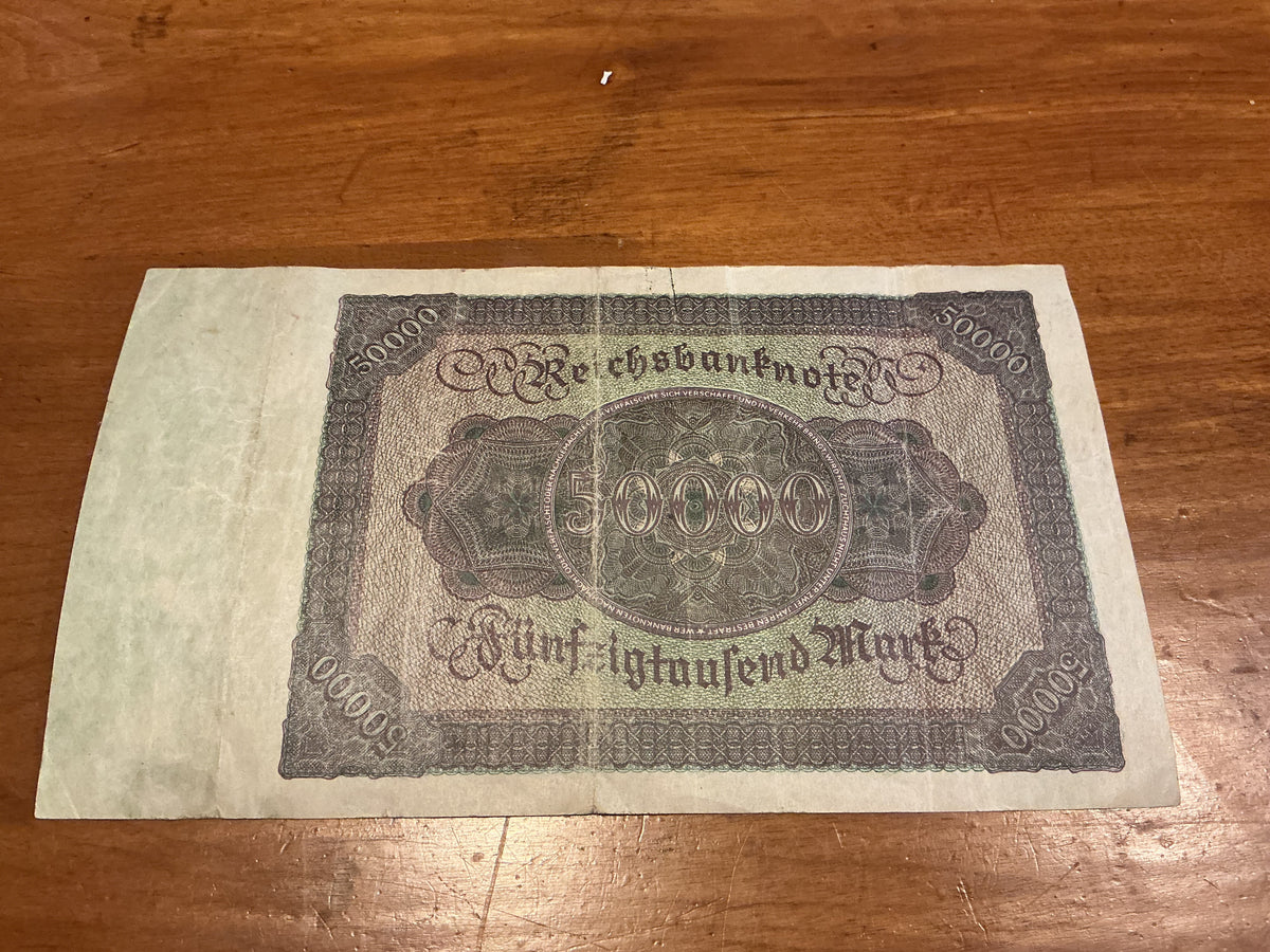 1922 Germany 50,000 Mark Banknote - Reichsbanknote