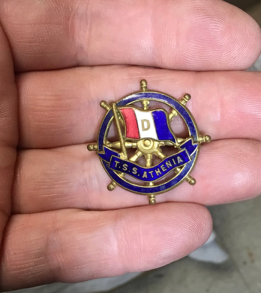 TSS Athenia Ships Pin Enameled