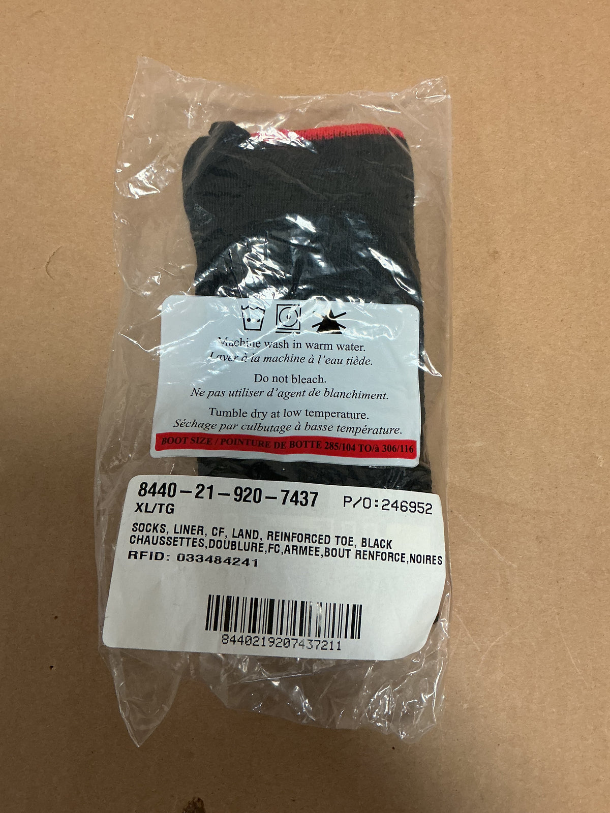 New Canadian Military Black Sock Liners size XLARGE