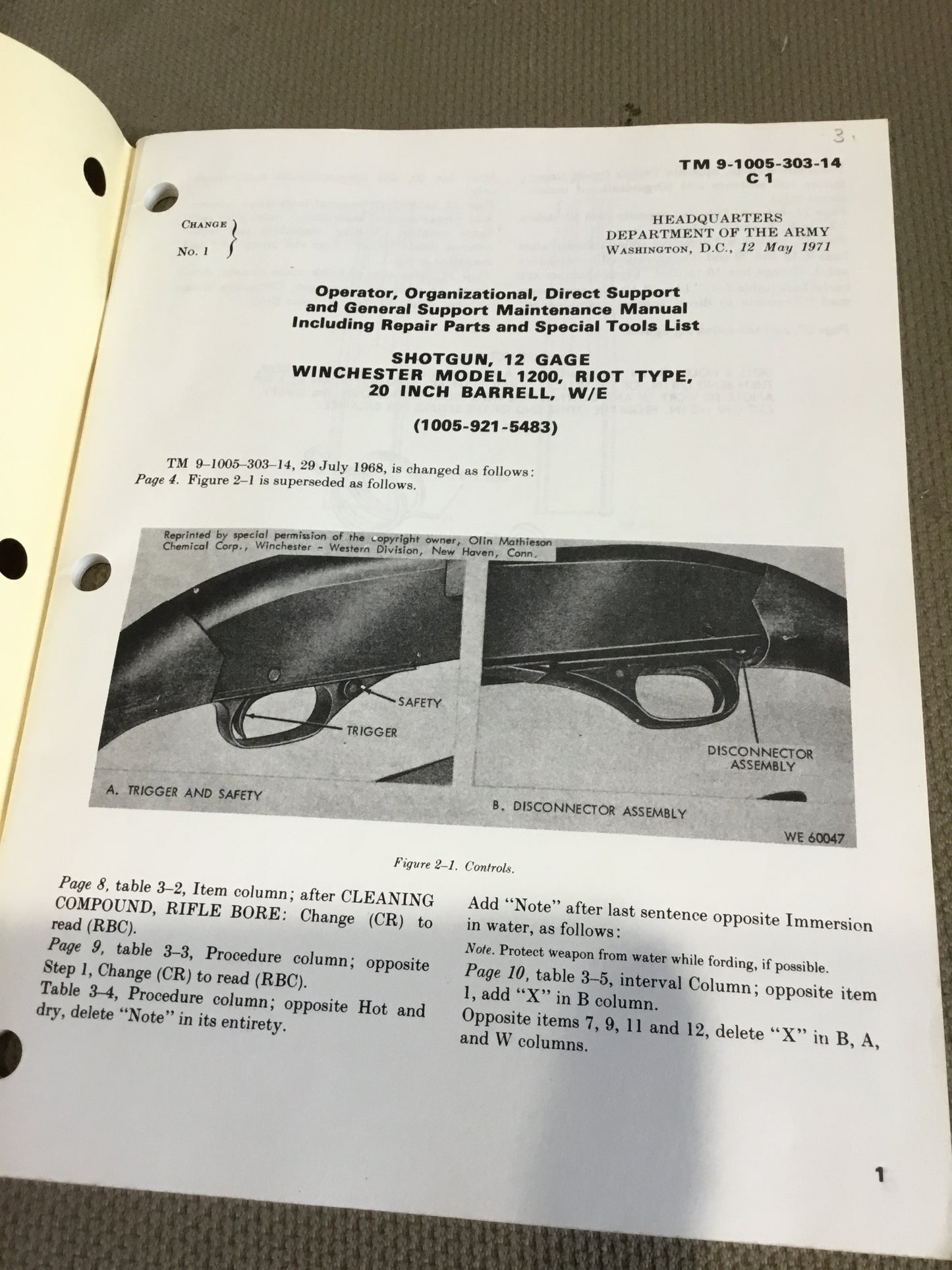 Shotgun 12 Gage Winchester Model 1200 Riot Type