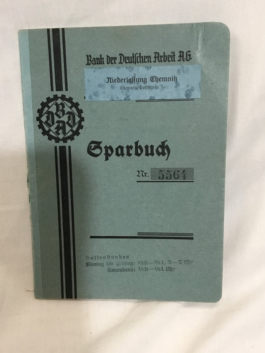 WW11 German Worker Passbook / Bank Book