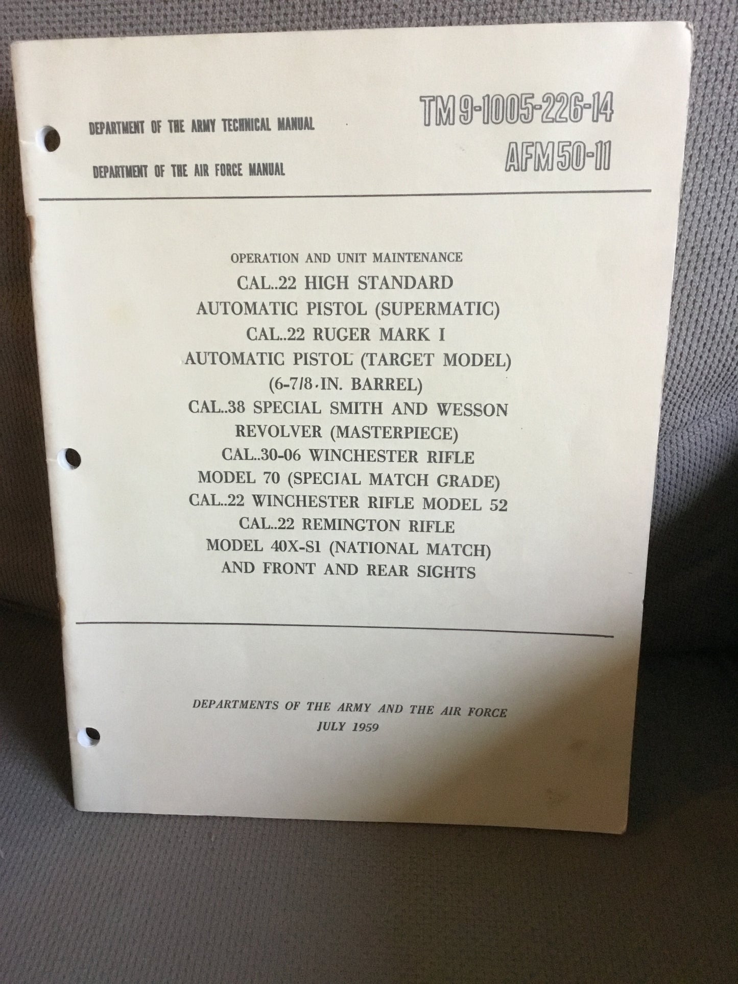 Operation and Maintenance Cal. 22 Ruger, Remington etc.