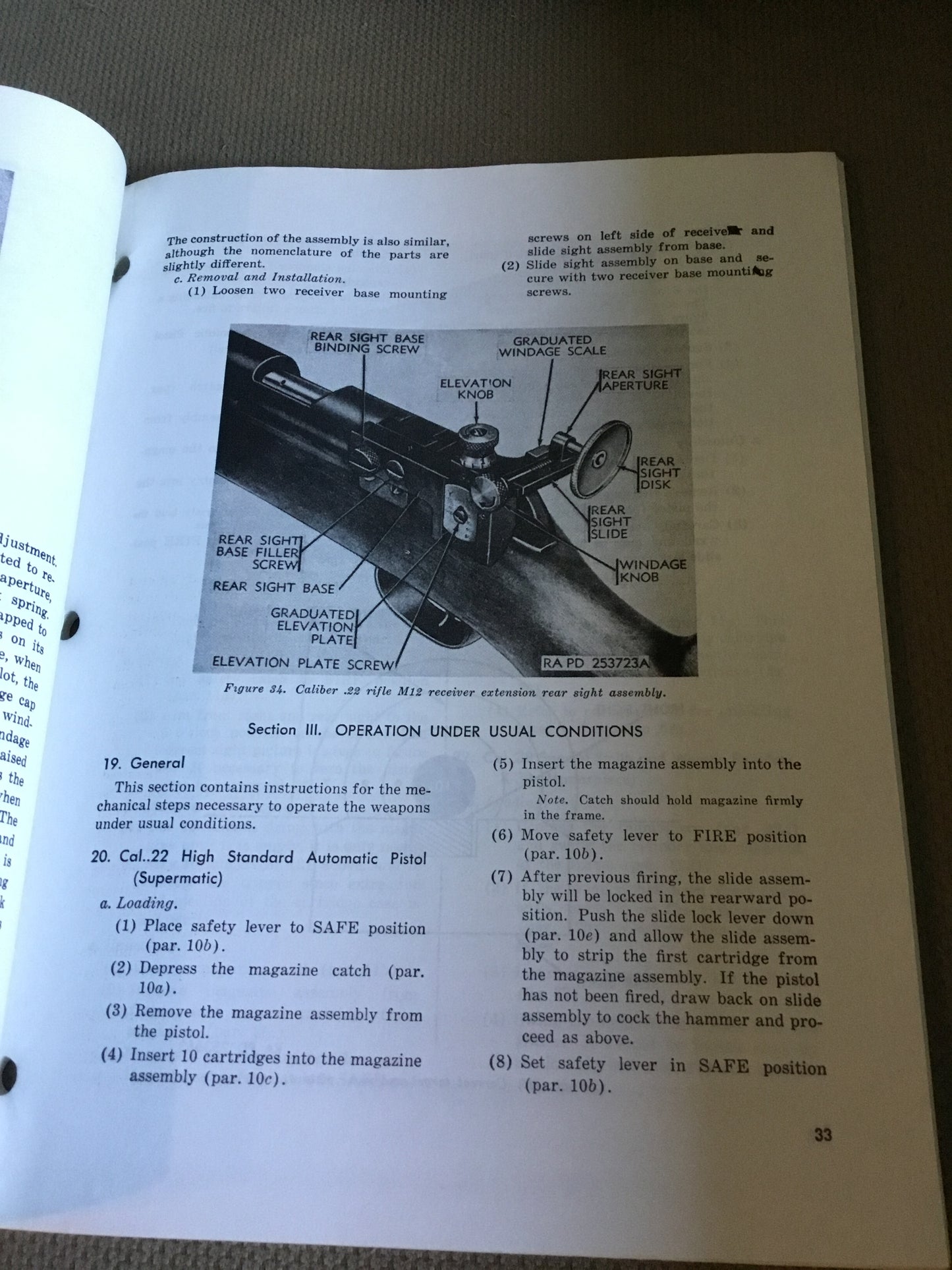 Operation and Maintenance Cal. 22 Ruger, Remington etc.