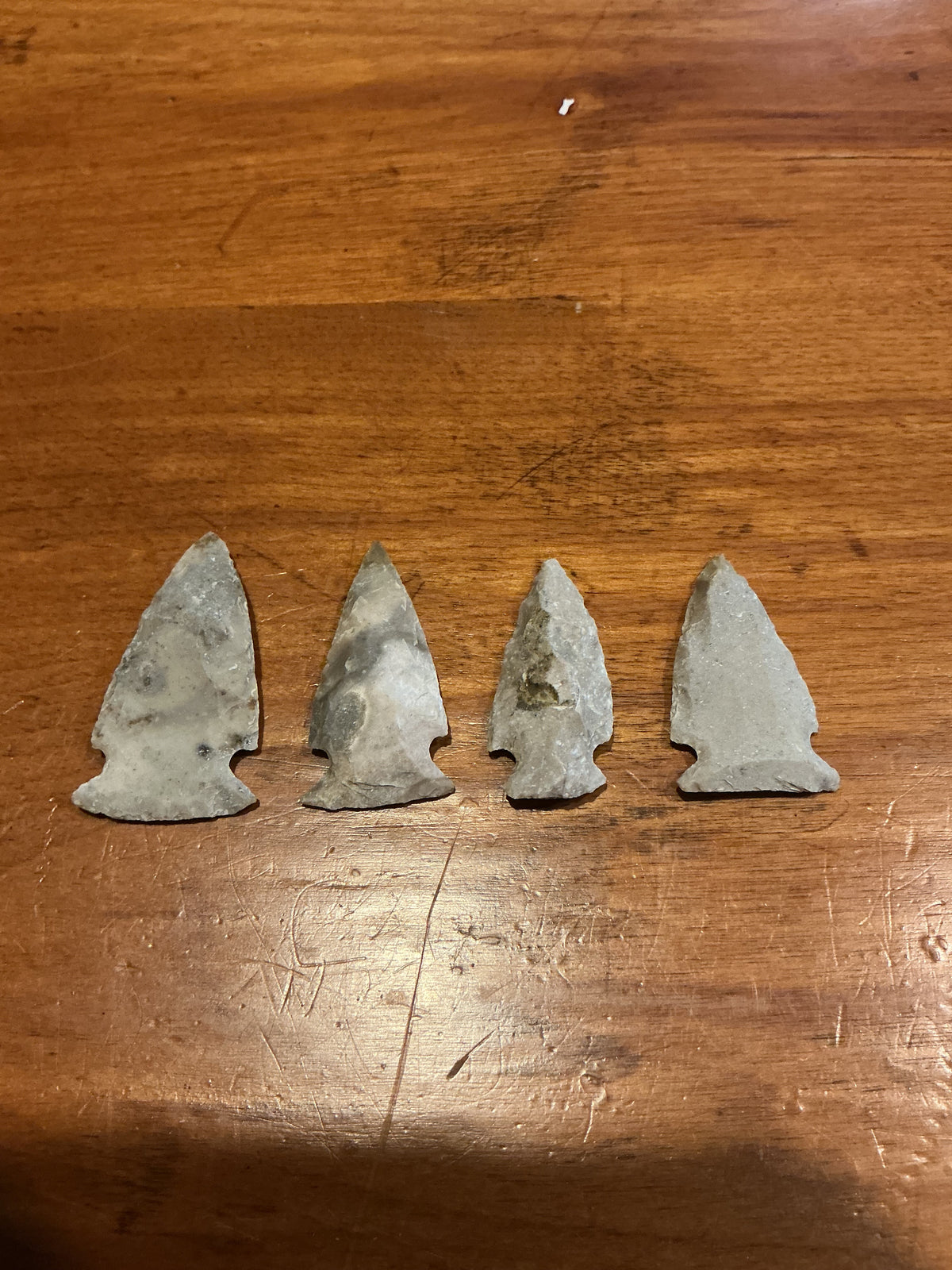 Lot of 4 Stone Arrow Heads . Great for collecting or crafts