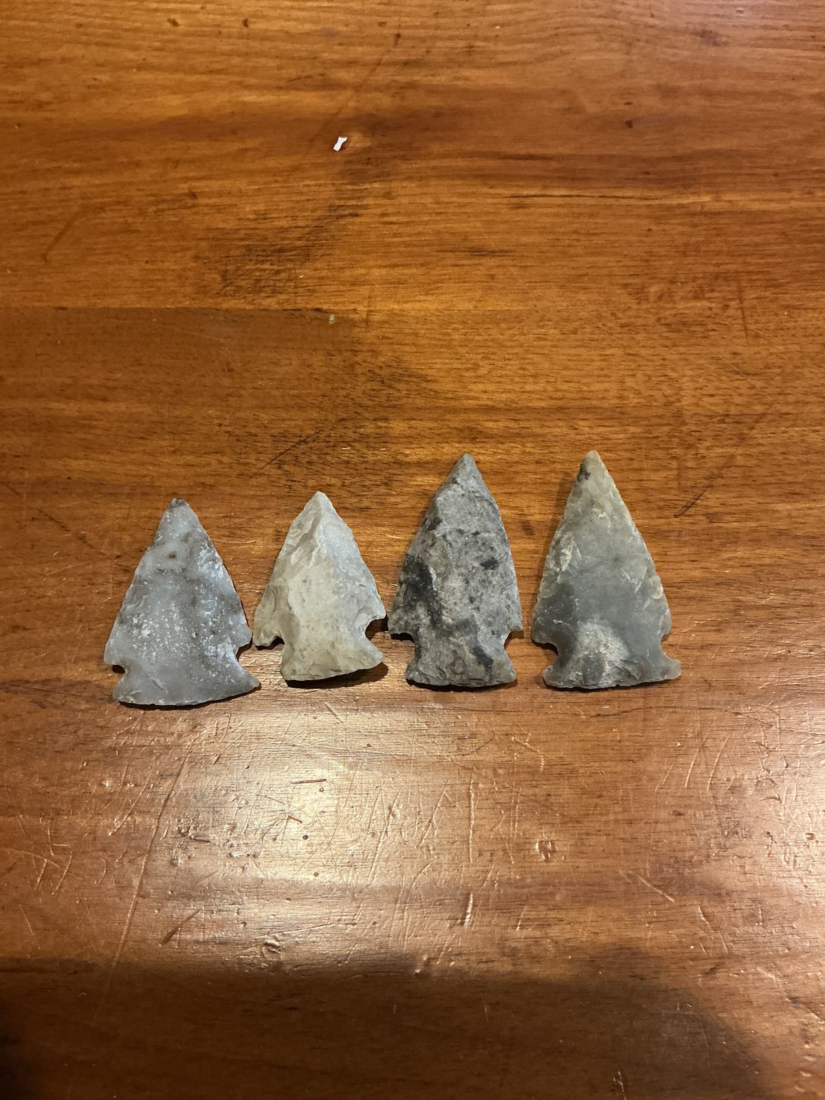 Lot of 4 Stone Arrow Heads . Great for collecting or crafts