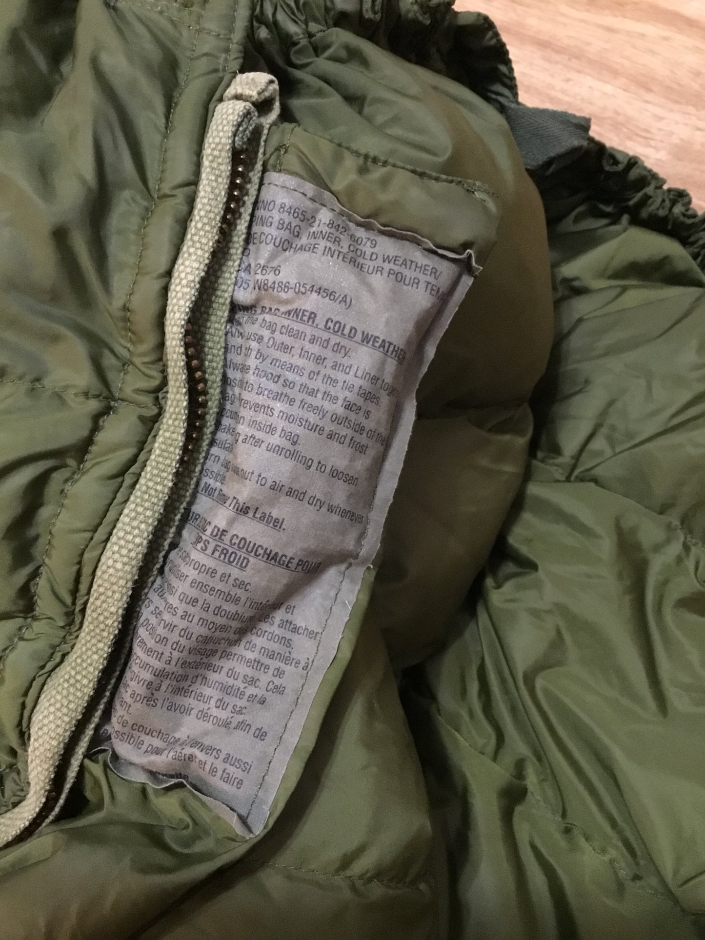 Single Canadian Military Down filled Sleeping Bag and Compression Bag