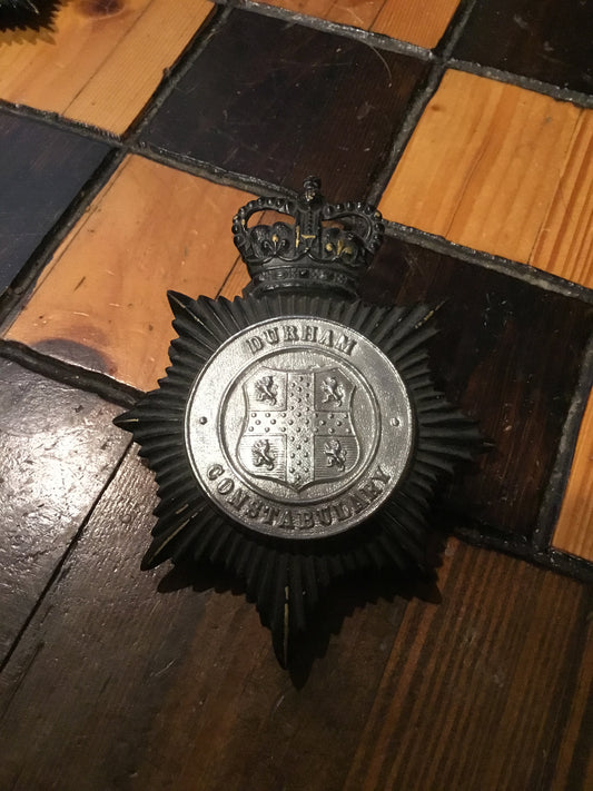 British Police Helmet Badge Durham Constabulary  , 3 lugs on the back&nbsp;