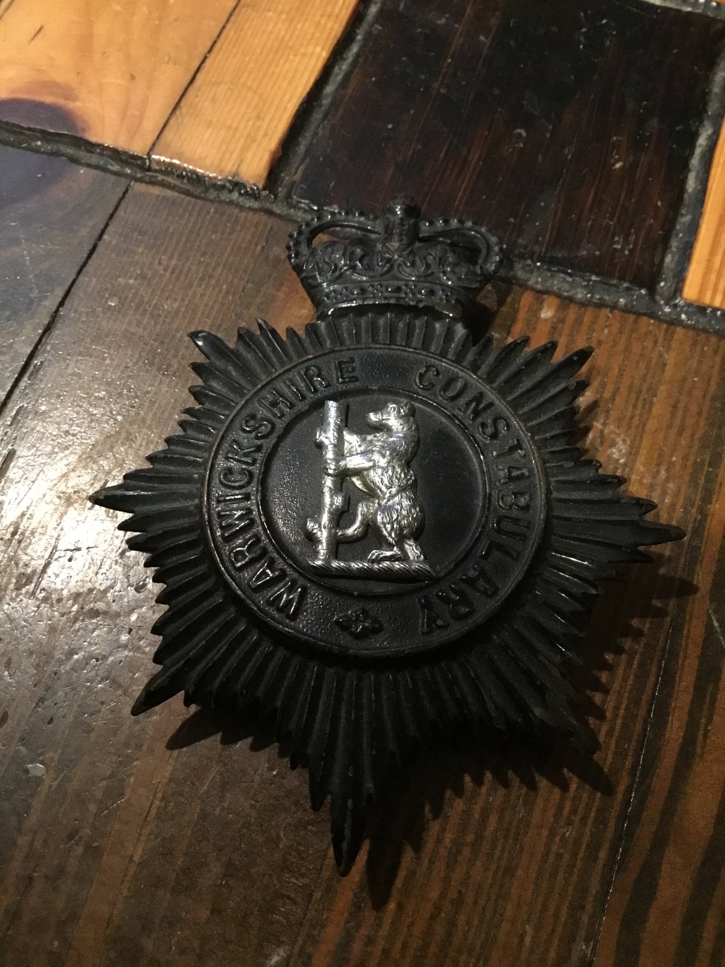 British Police Helmet Badge Warwickshire Constabulary