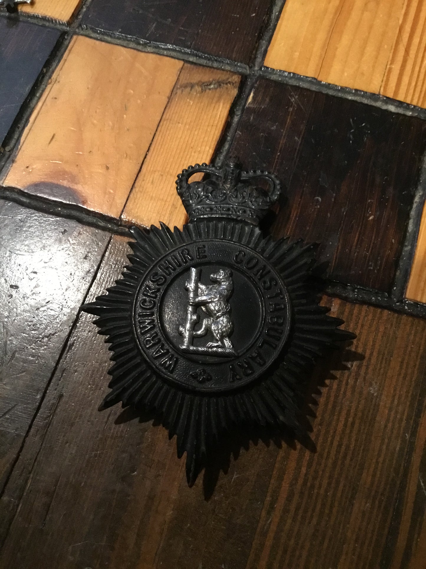 British Police Helmet Badge Warwickshire Constabulary