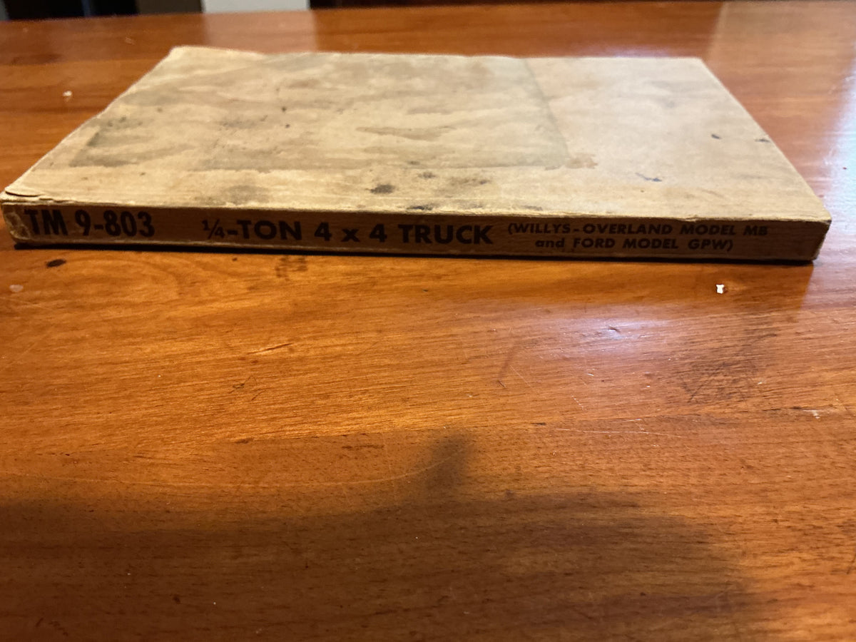 WWII 1944 DATED WILLYS MB AND FORD GPW JEEP TECHNICAL MANUAL