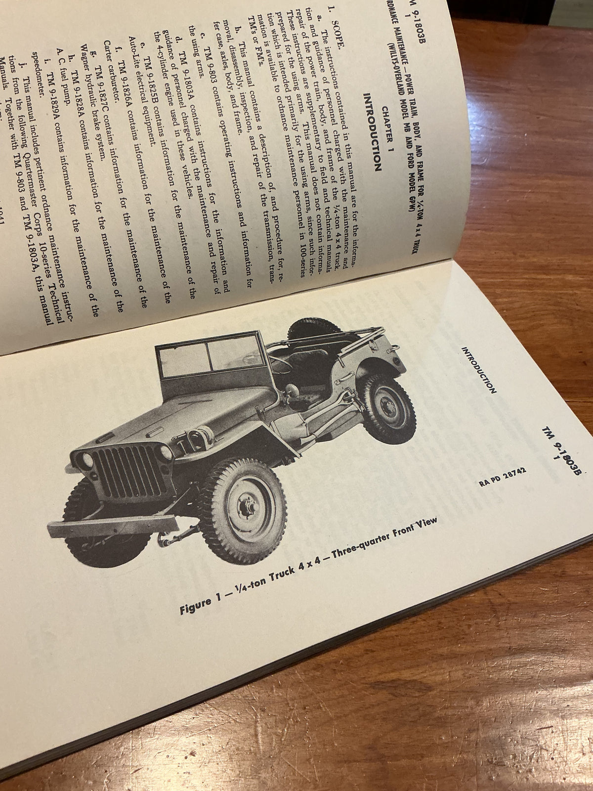 1944 Power Train ,Body and Frame for 1/4 Ton 4x4 Truck Manual ,