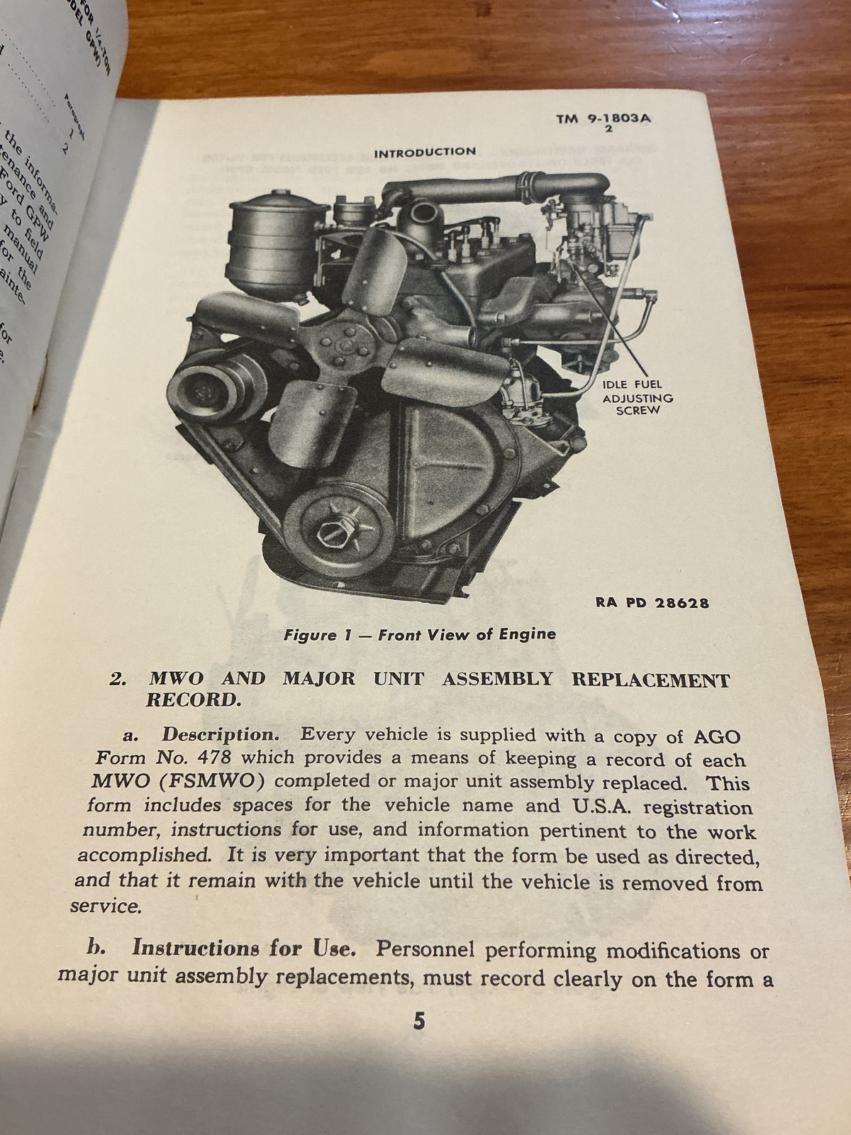TM- 9-1803A ENGINE ACCESSORIES FOR QUARTER TON 4 X 4 Truck Willys Overland model MB and Ford model GPW