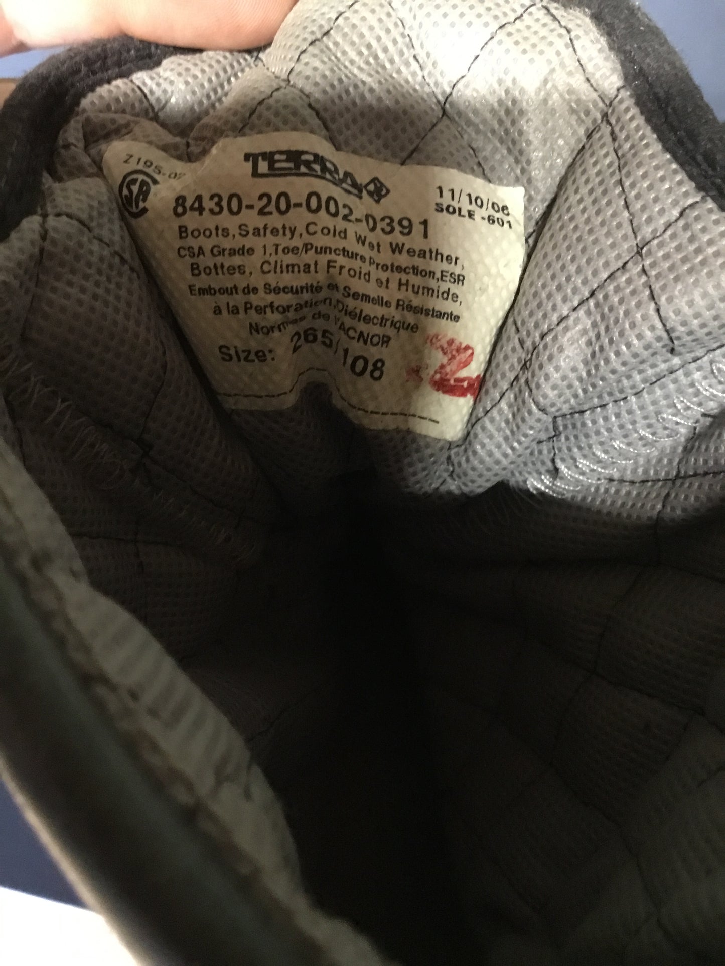 Military Terra Work Boots Steel Toe Cold Wet Weather Size 9.5