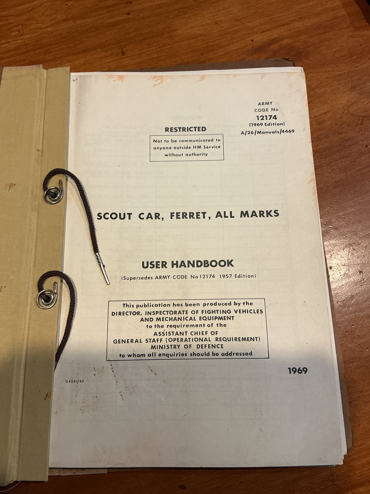 1969 Scout Car, Ferret, All Marks User Handbook