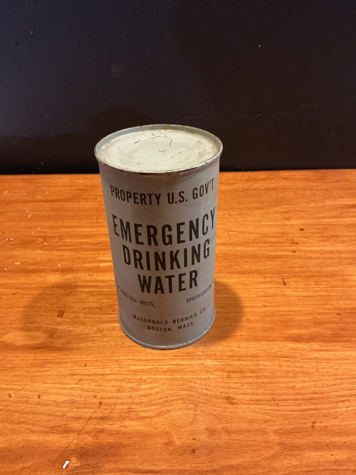 1950s U.S. GOVERNMENT EMERGENCY DRINKING WATER  UNOPENED