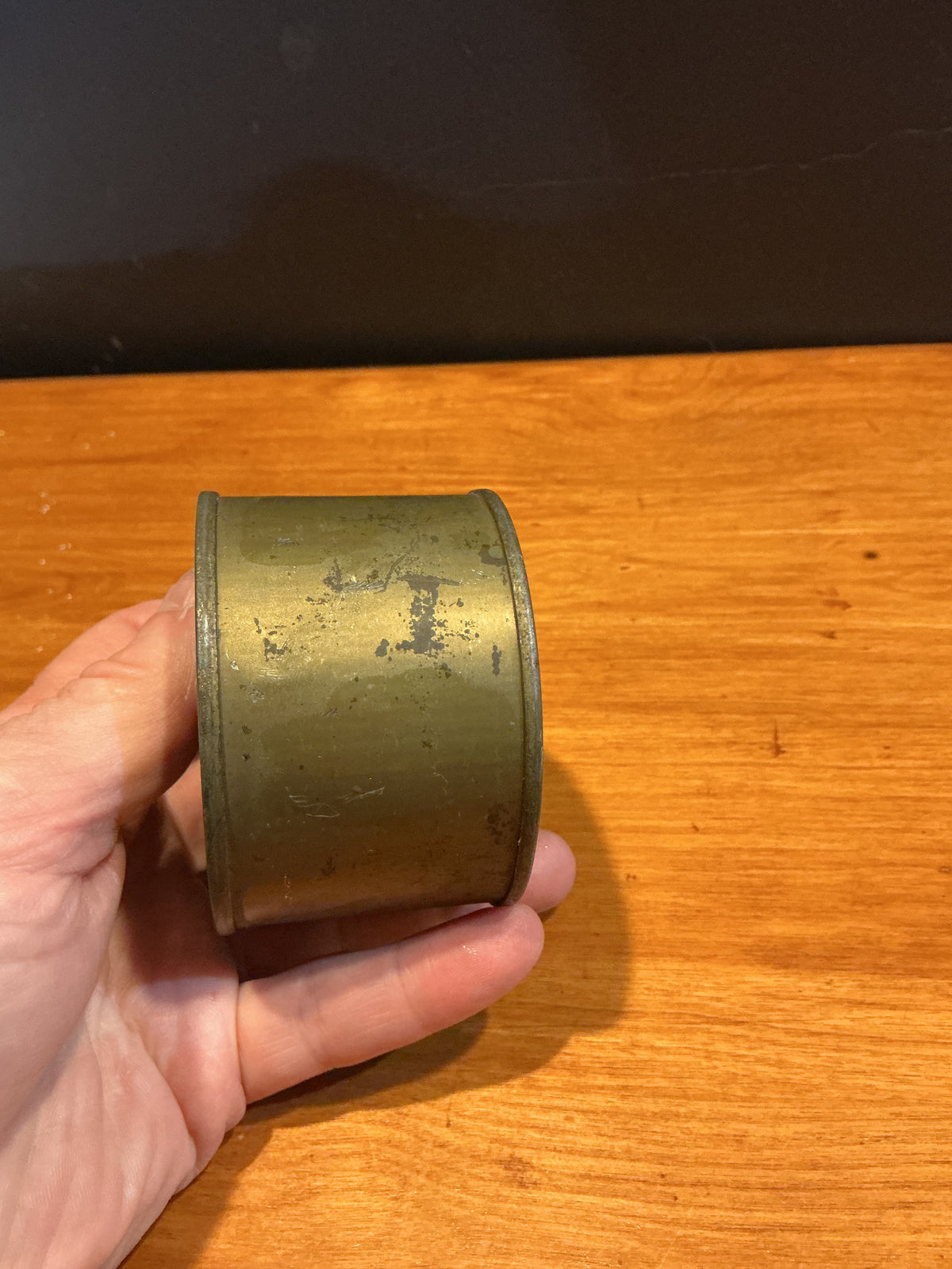 US Army Fruit Cake C-Ration Tin With Contents, 4 3/4 ozs