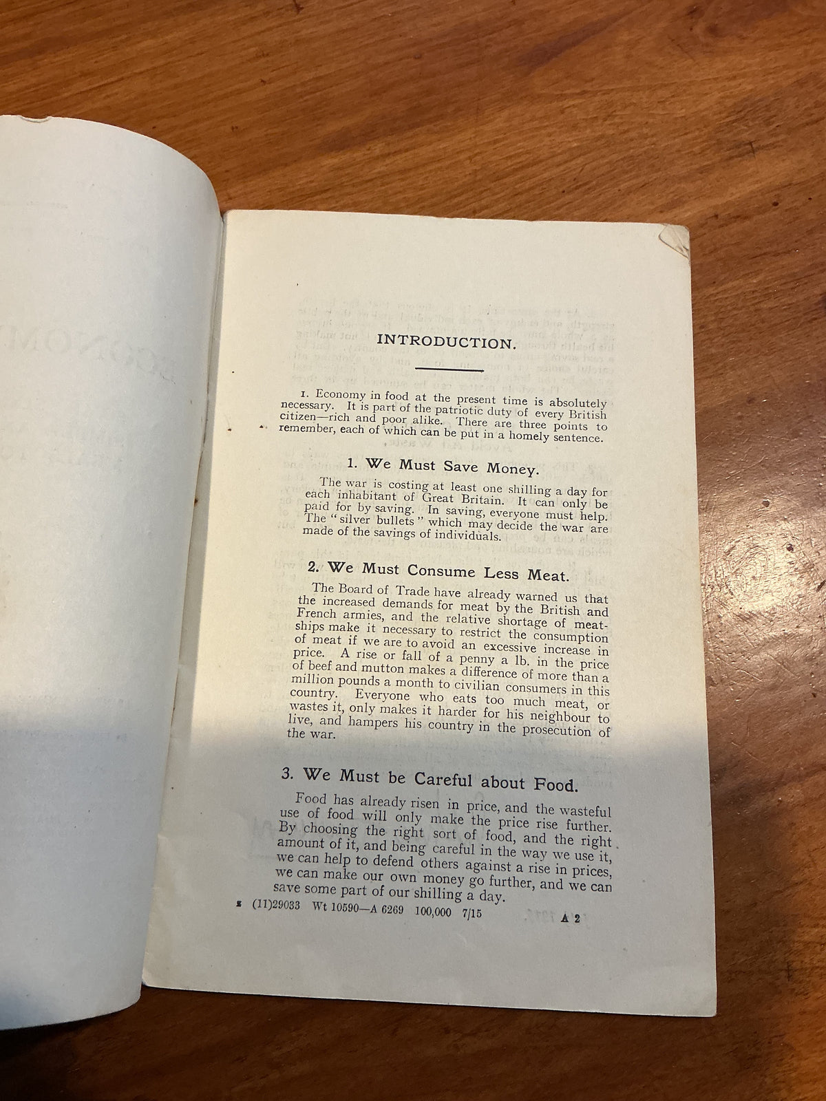 1915 ECONOMY IN FOOD SOME SUGGESTIONS FOR SIMPLE AND NOURISHING  MEALS FOR THE HOME