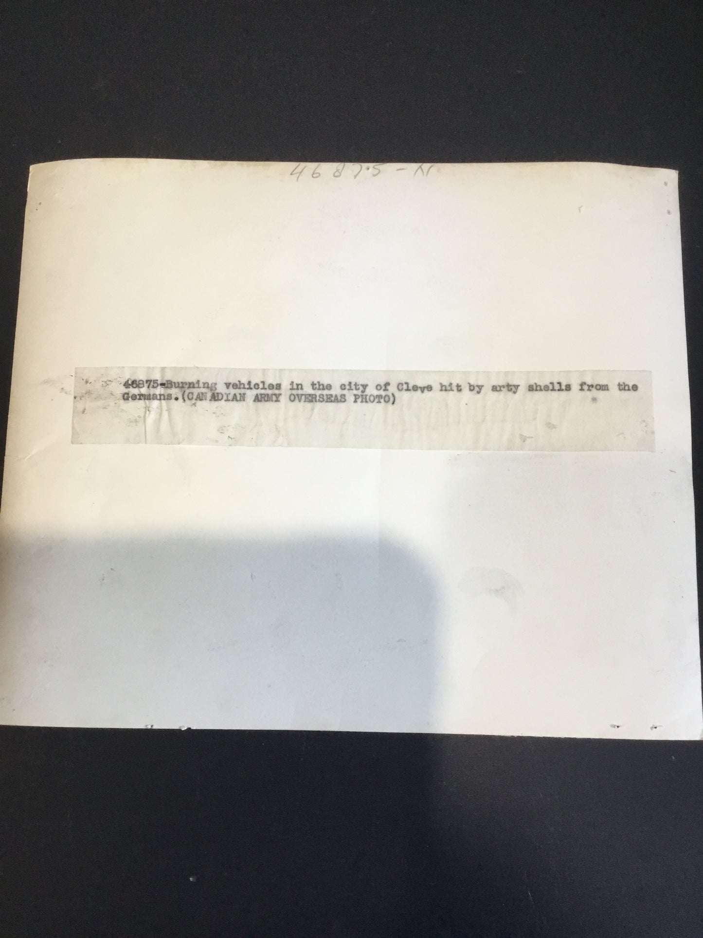 WW11 Canadian Army Overseas  Photo Burning Vehicles