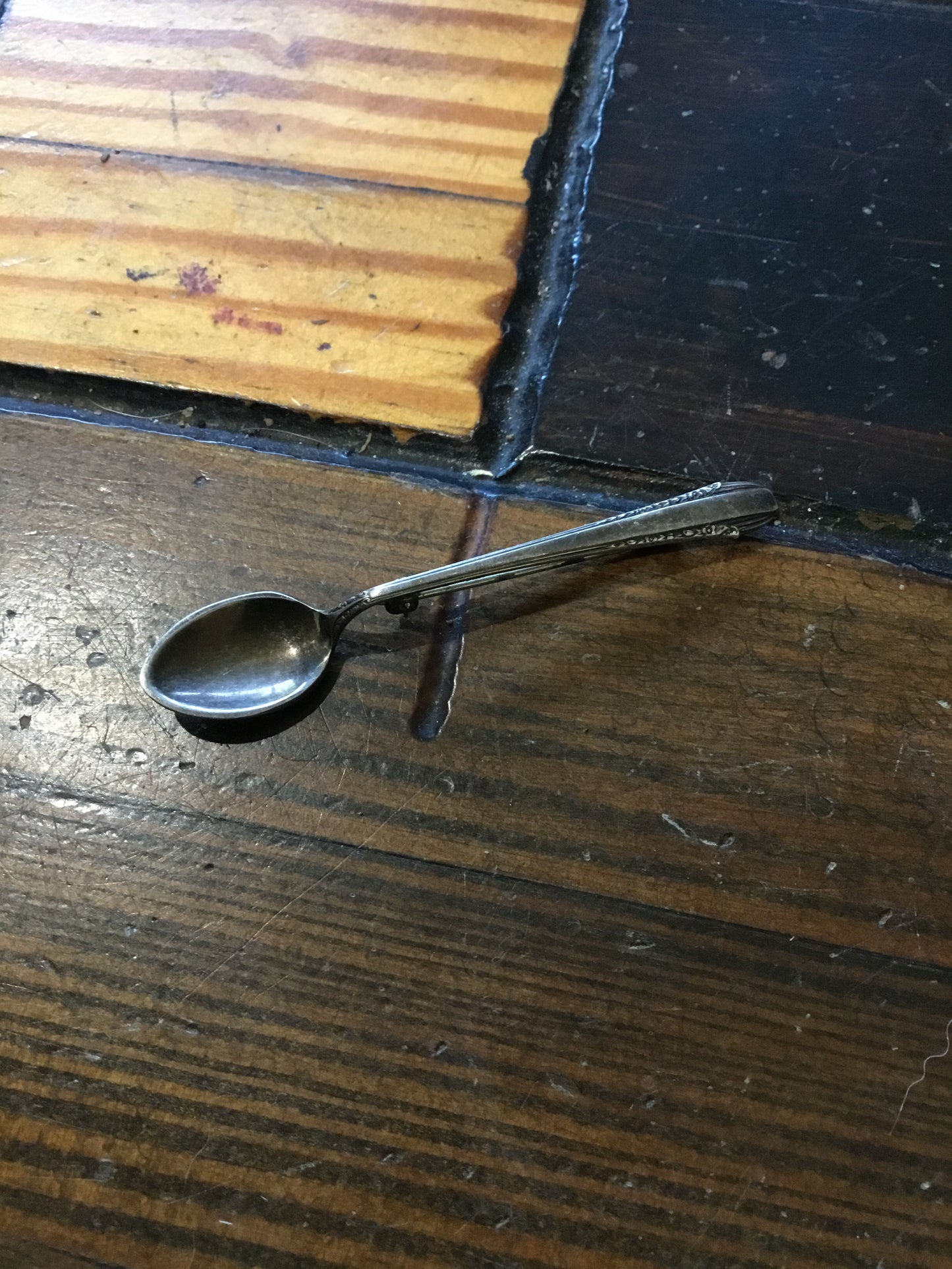 Small Antique Spoon Pin Sterling Stamped