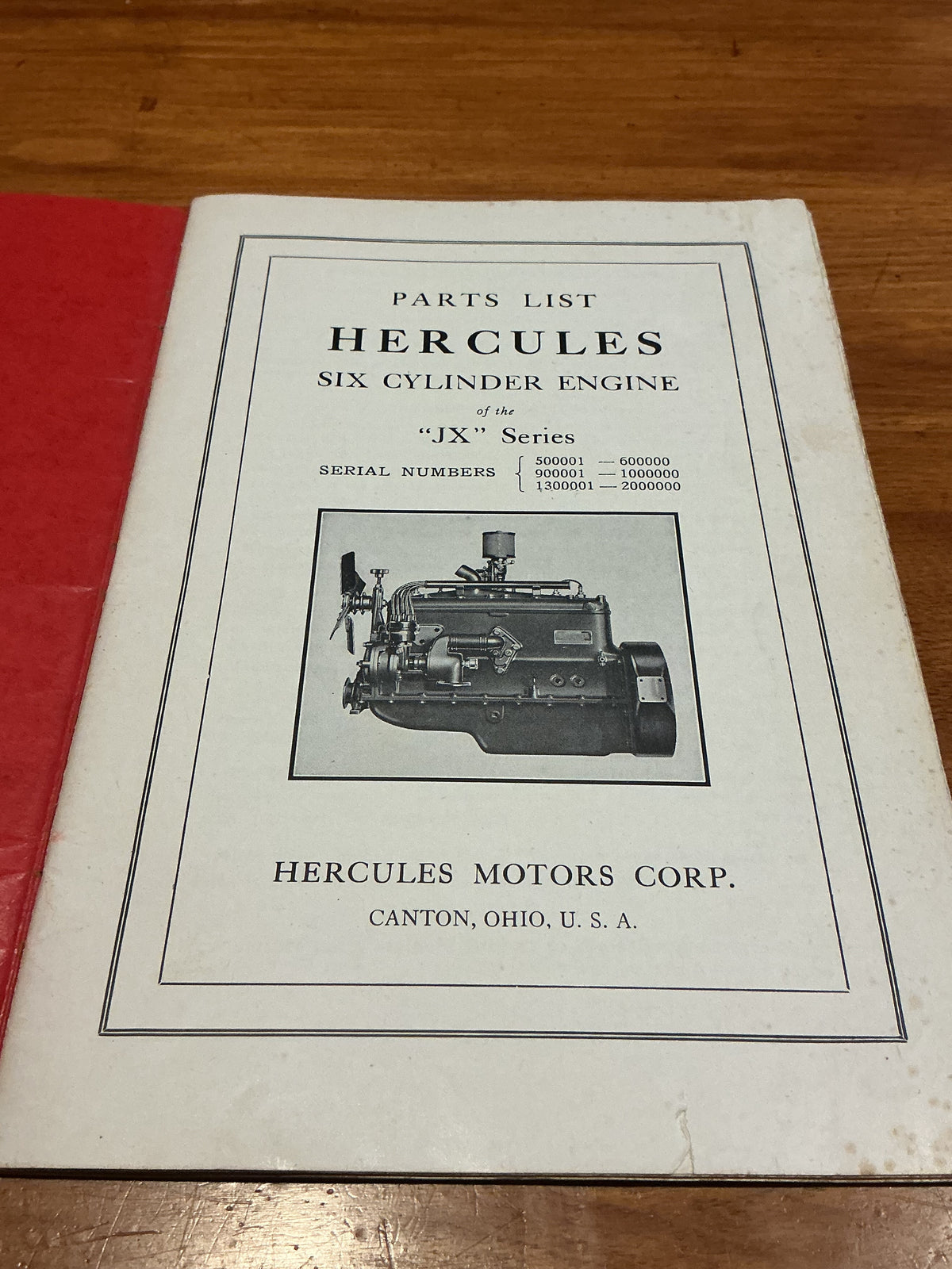 HERCULES ENGINE & PARTS LIST JX SERIES Engine 1948