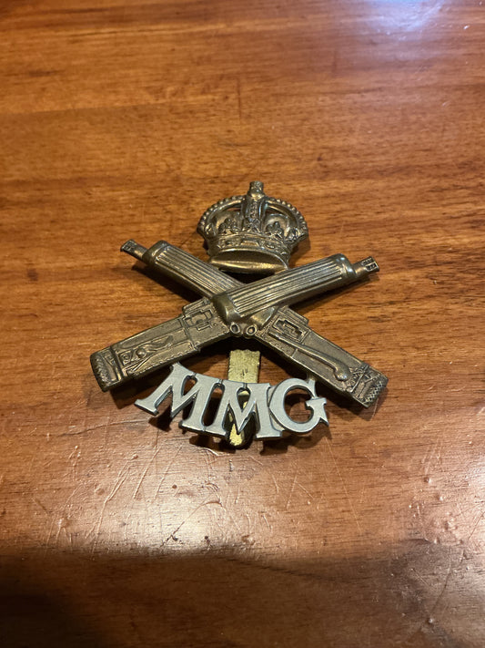 BRITISH Motor Machine Gun WW1 bi-metal cap badge