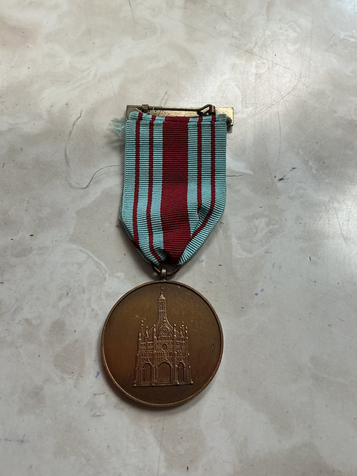 British Army 1987 RMP City of Chichester March Pin Badge Medal BM. In good condition