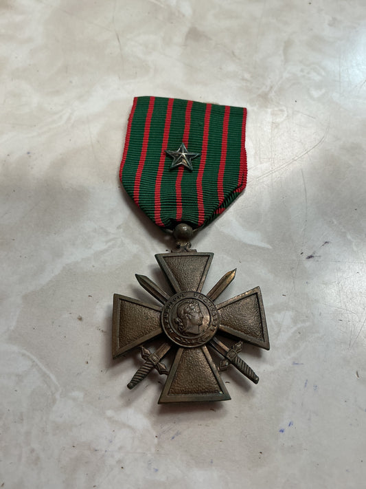 WW1 French Croix de Guerre 1914-1915 issue. with Bronze Star.