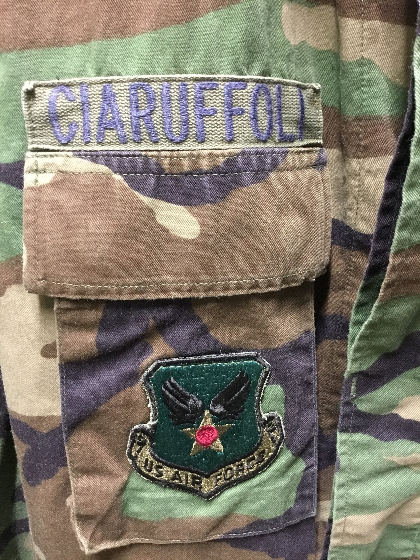 U.S. Woodland BDU Shirt with Airforce Insignia Medium