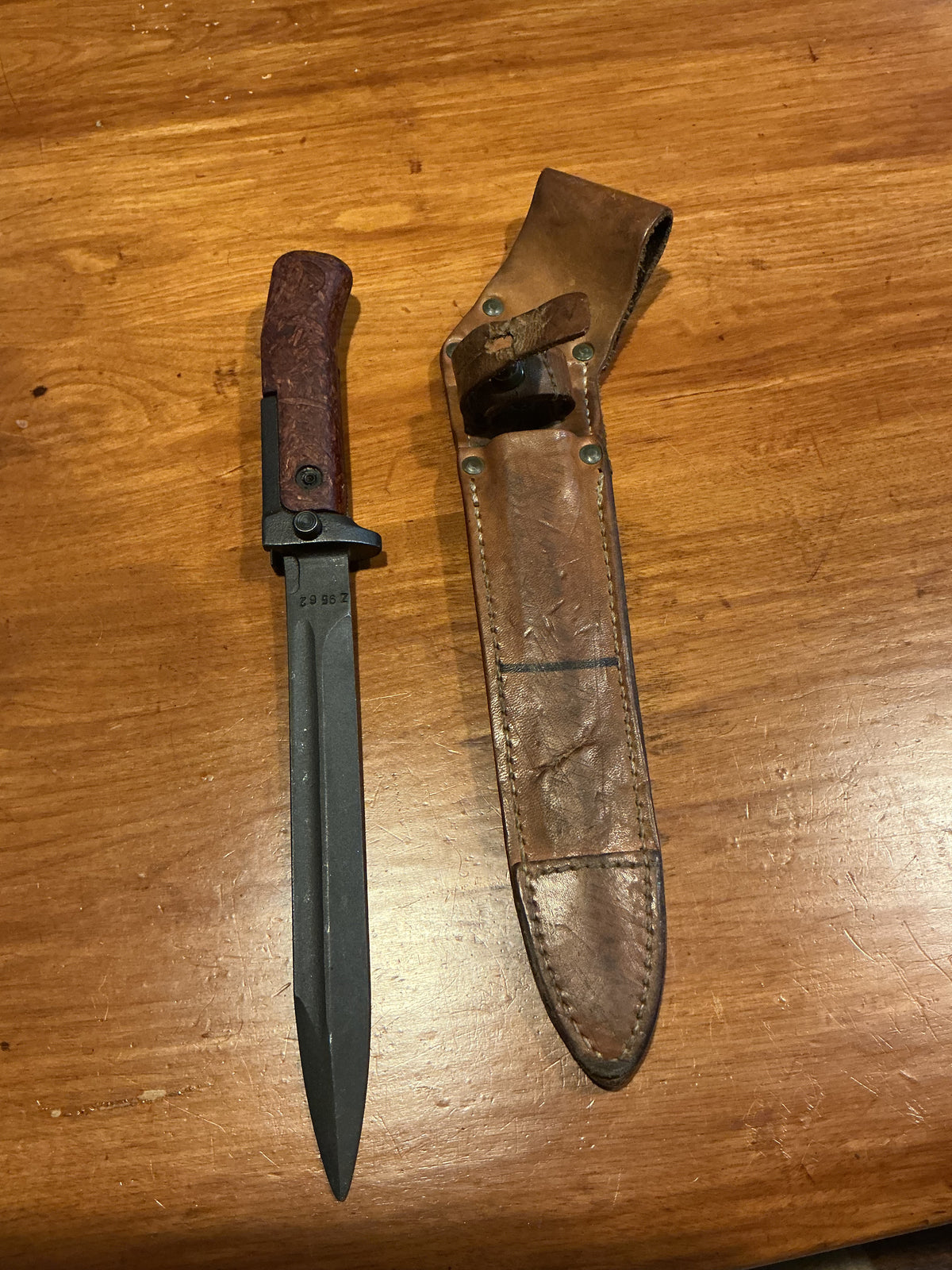 Czech VZ.58 Bayonet with Leather Scabbard