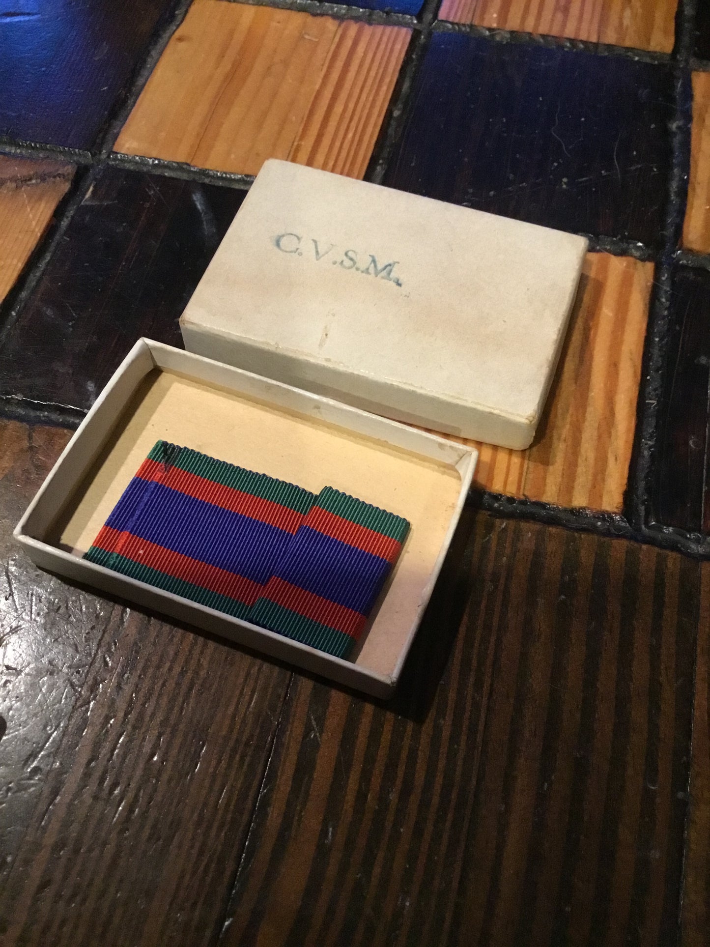 WW11 Canadian CVSM Medal Box and Ribbon .