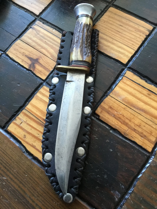 Bone Handle Fixed Blade Knife Custom Sheath