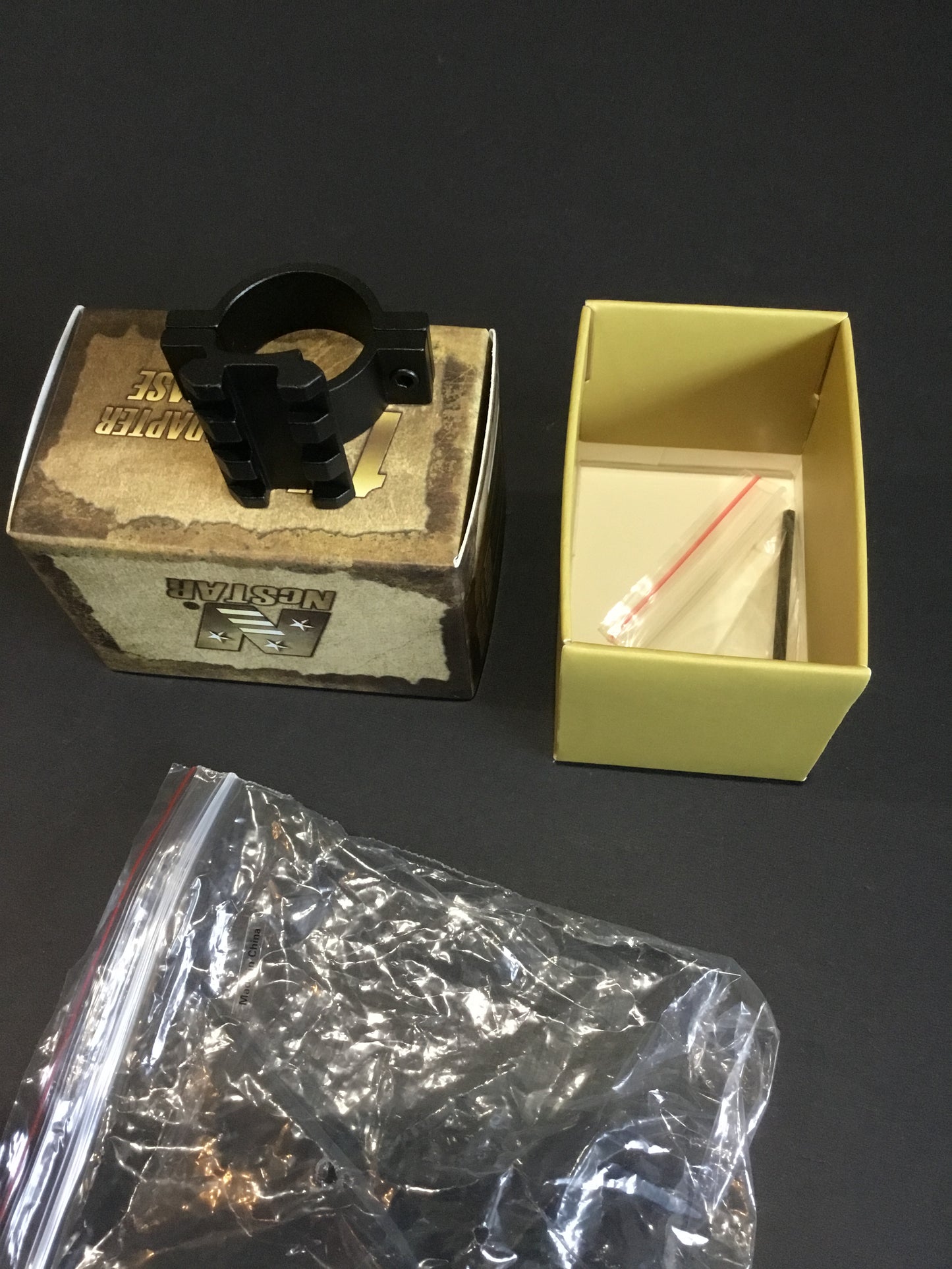 New in box NCSTAR SCOPE MOUNT ADAPTER WITH WEAVER RAILS, 1" DIAMETER