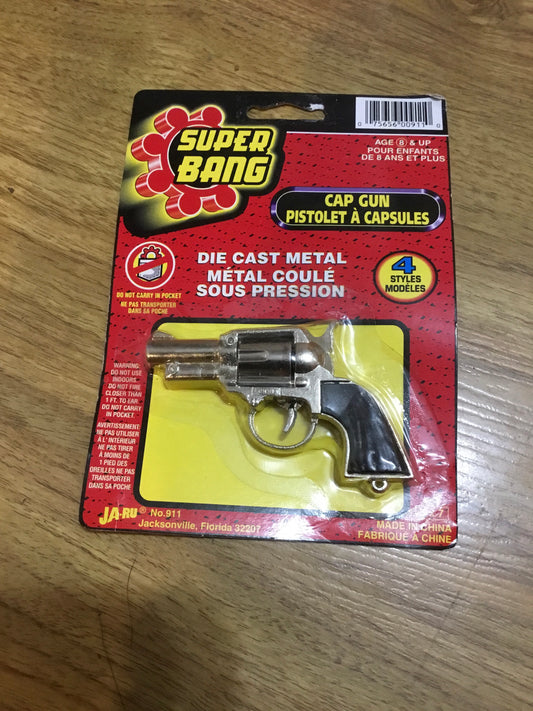 Vintage Super Bang Die cast Cap Gun Revolver