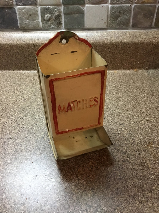 Vintage Tin Match Safe , for Wooden Matches