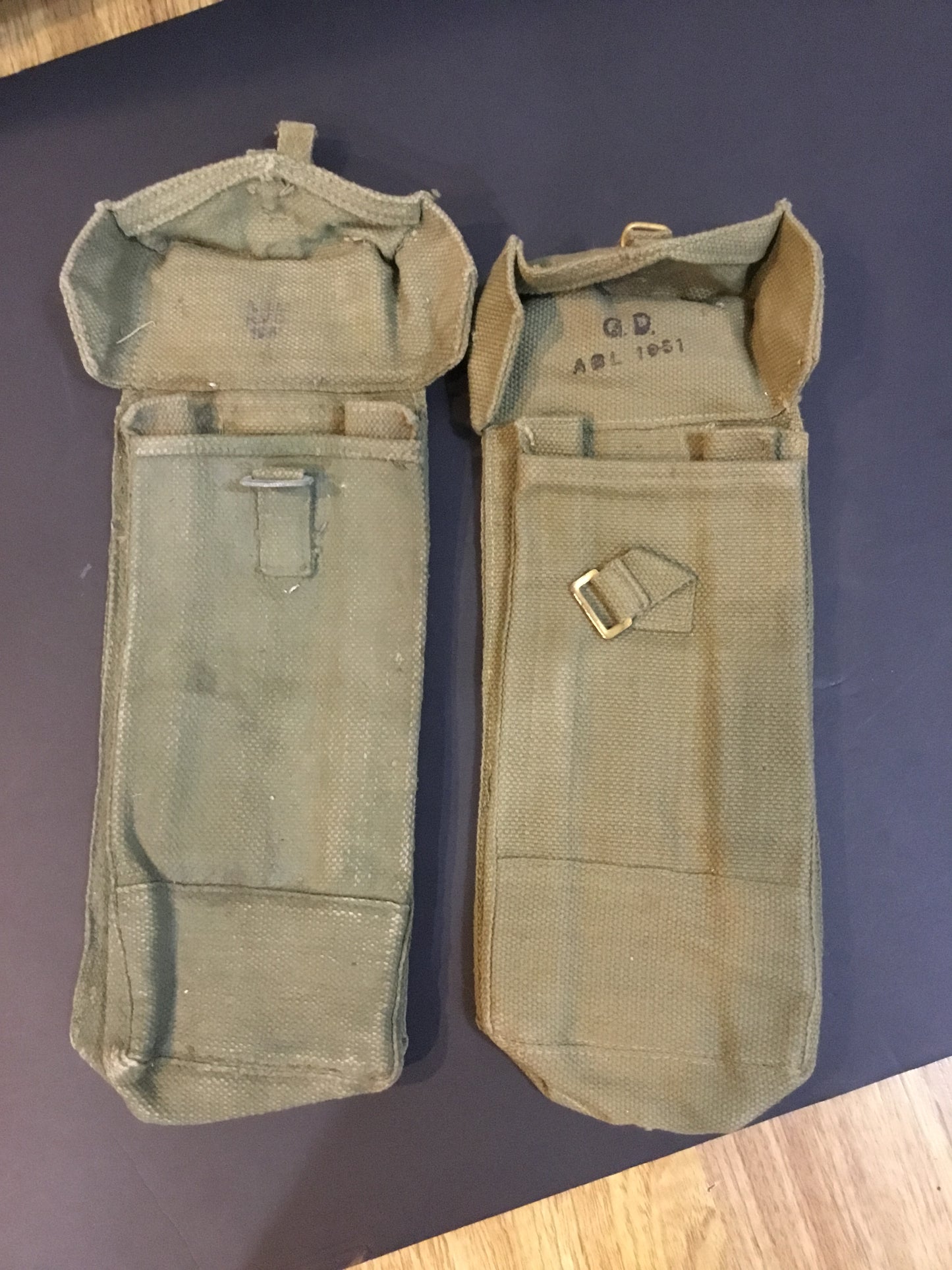 Two Belgian Post War  Clip Pouches , Possibly Bren