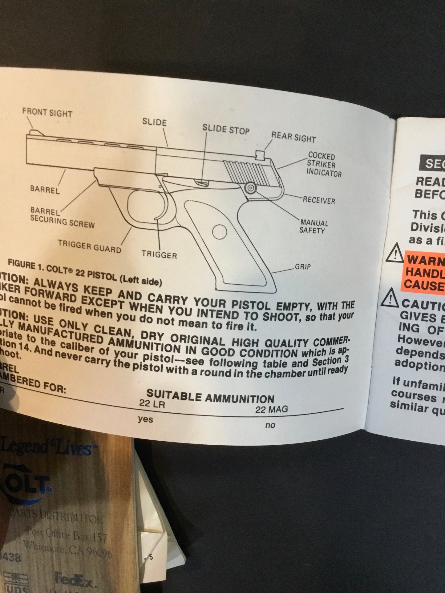 Lot of 4  Pistol Instruction Booklets , Colt ,Smith &Wesson