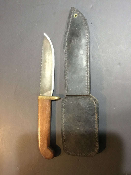 Fixed Blade Flat Handle Knife Leather Sheath