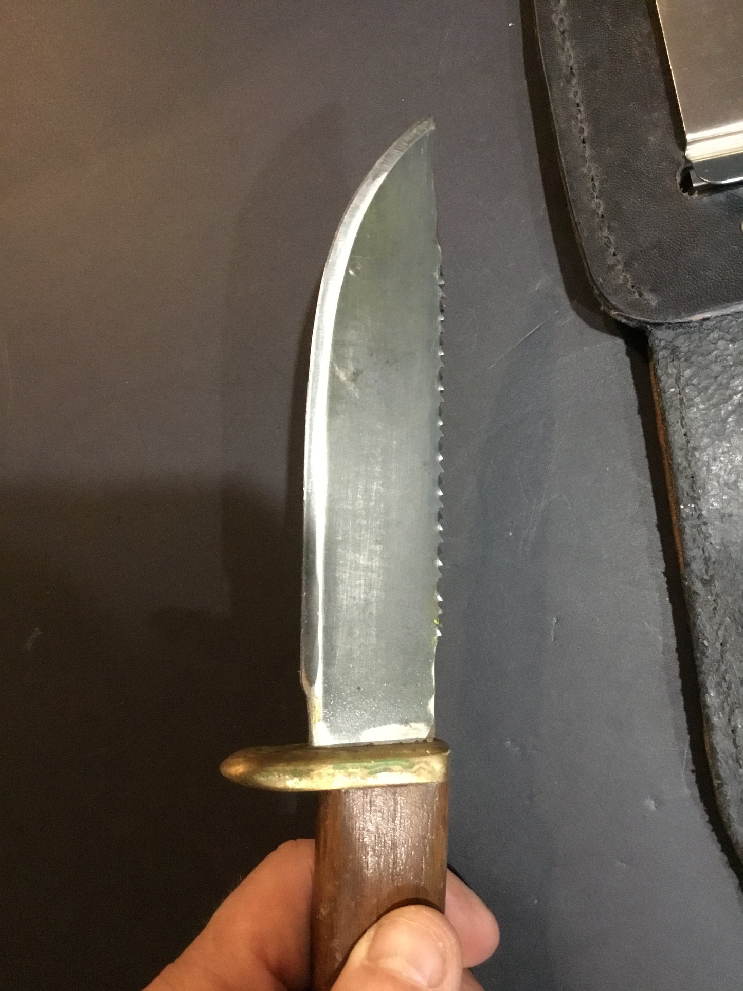 Fixed Blade Flat Handle Knife Leather Sheath