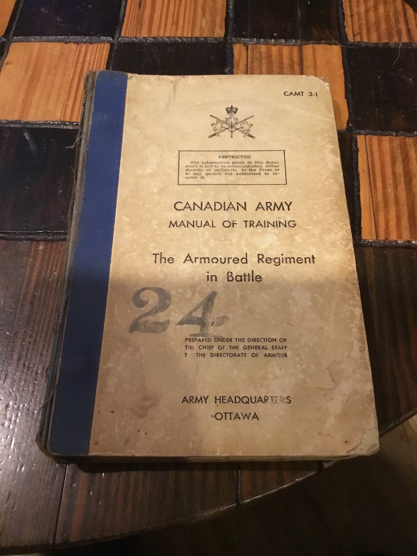 Canadian Army Manual of Training Armoured Regiment in Battle 1960