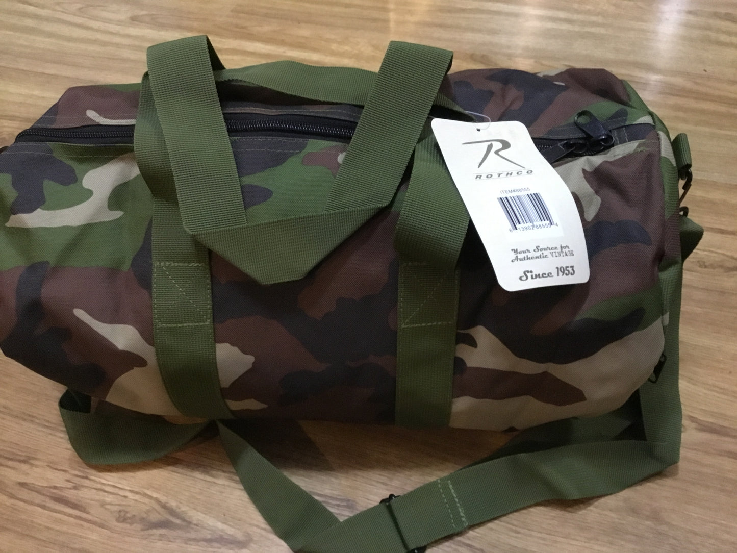 New. Woodland Pattern Kit Bag with Shoulder Strap