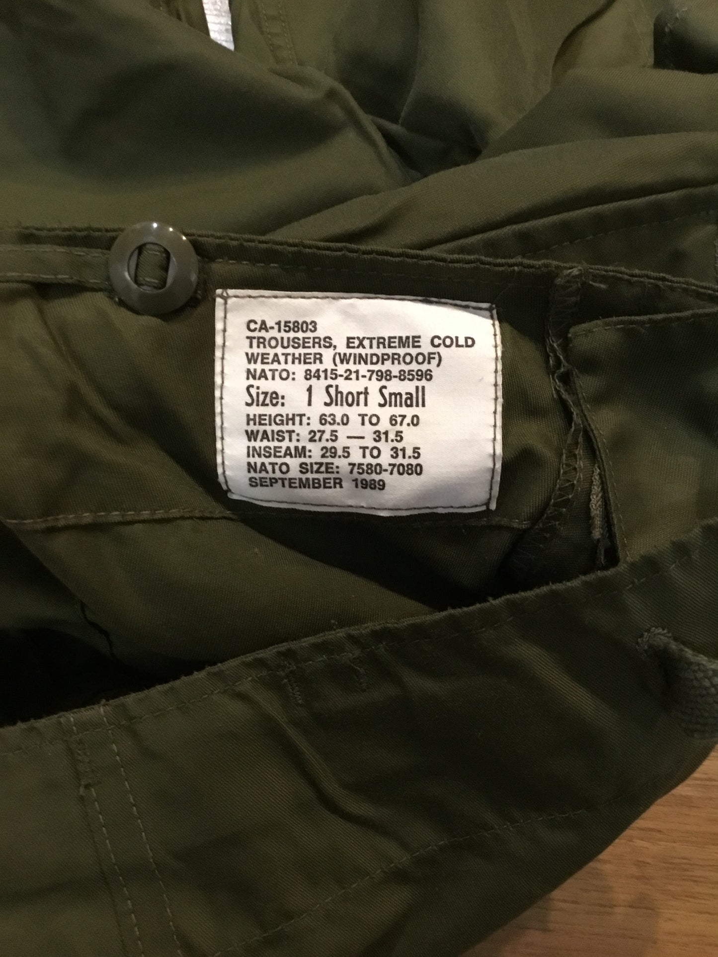 Vintage Canadian Military Wind Pants ,Small