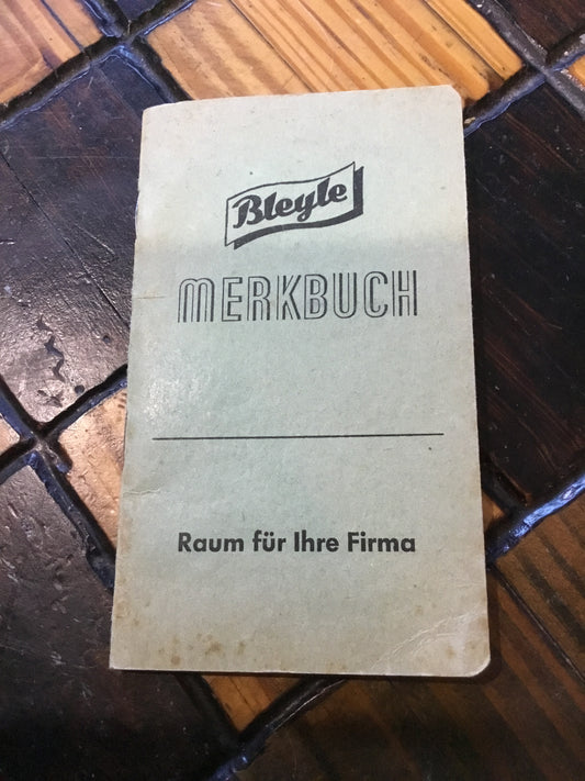 Post War Germany Memo Booklet 1952