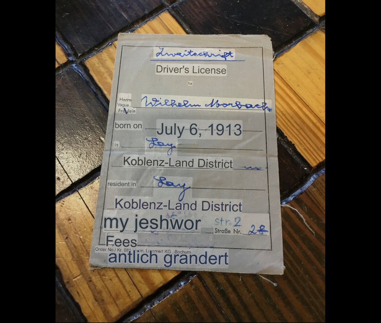 Post War German Drivers License, with Photo